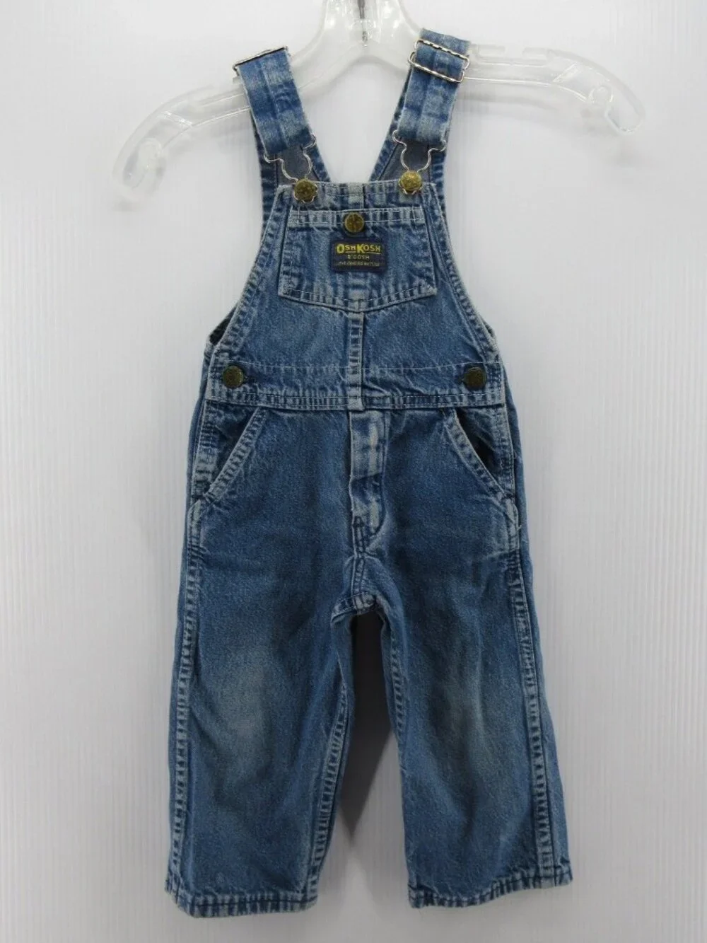 VINTAGE OshKosh Bgosh Overalls Toddler 2T Vestbak Bib Denim 80s 90s Kids *